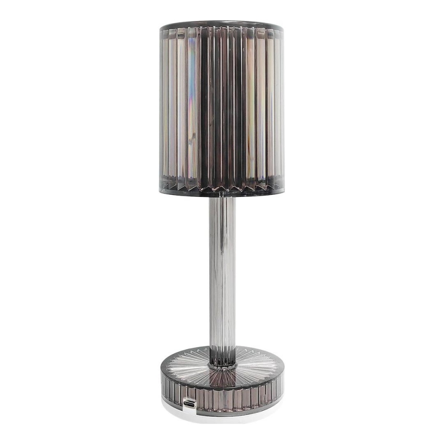 Uppladdningsbar beröringsstyrd LED-bordslampa SIMPLE LED/1W/5V 3000-6000K 2400 mAh rökgrå