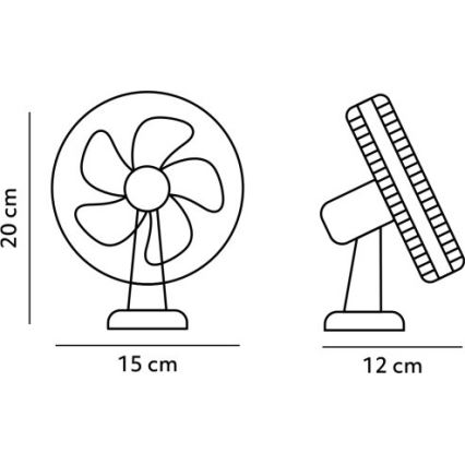Uppladdningsbar bord fläkt med klämma VIENTO 6W/5V 2000 mAh svart