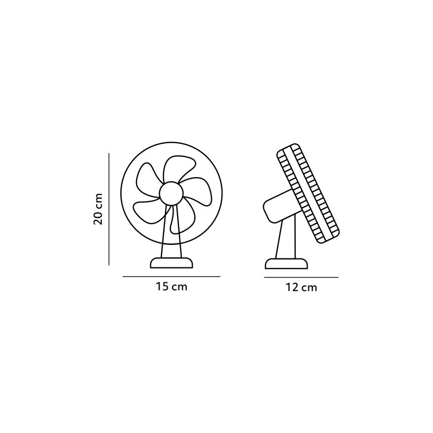 Uppladdningsbar bord fläkt med klämma VIENTO 6W/5V 2000 mAh svart