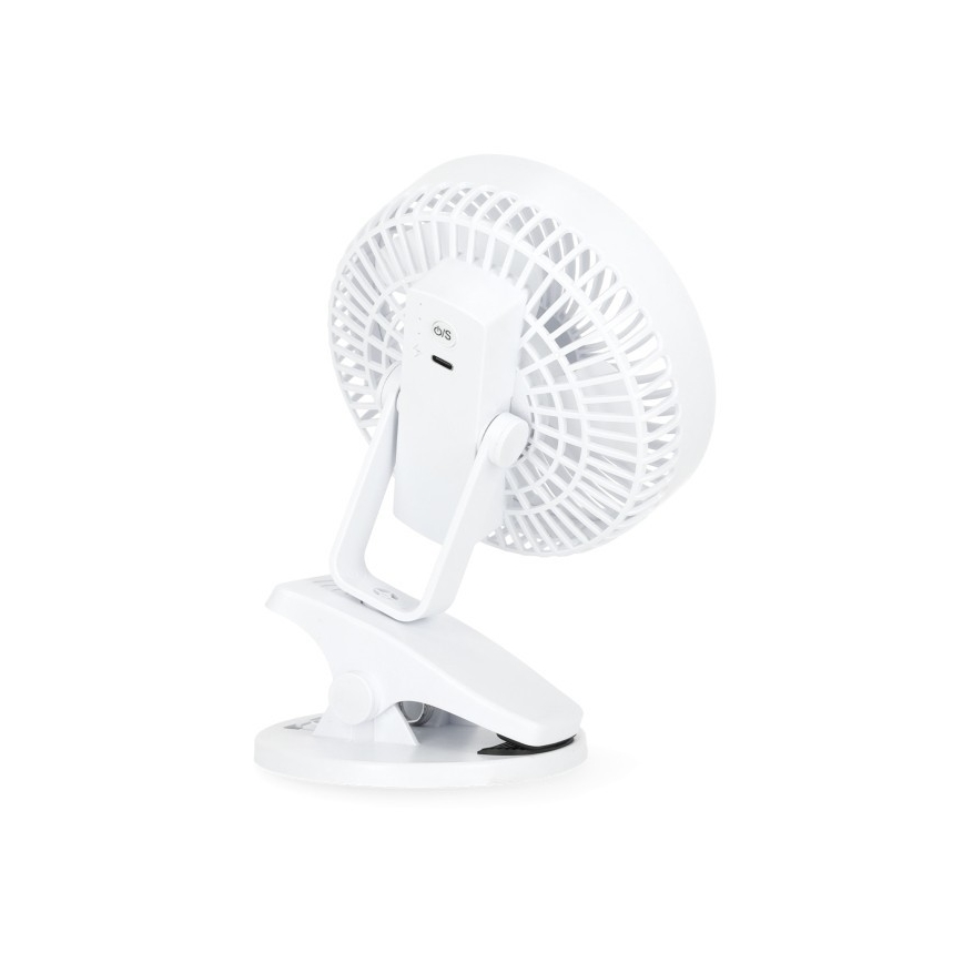 Uppladdningsbar bord fläkt med klämma VIENTO 6W/5V 2000 mAh vit