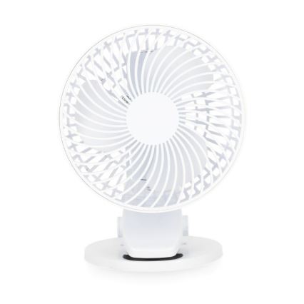 Uppladdningsbar bord fläkt med klämma VIENTO 6W/5V 2000 mAh vit