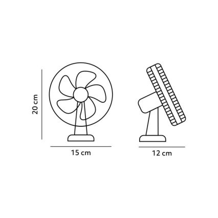 Uppladdningsbar bord fläkt med klämma VIENTO 6W/5V 2000 mAh vit