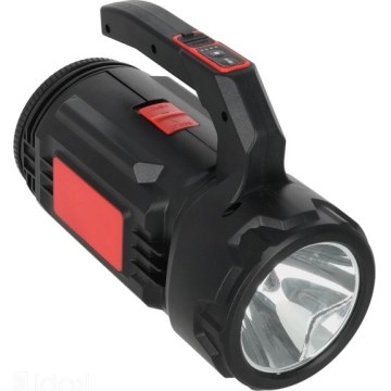 Uppladdningsbar LED-ficklampa, 5V, 500 lm, 1200 mAh, svart