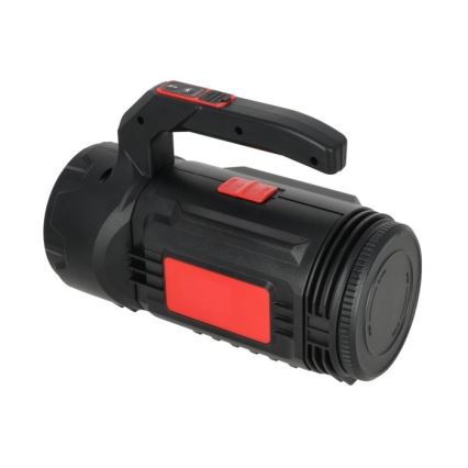 Uppladdningsbar LED-ficklampa, 5V, 500 lm, 1200 mAh, svart