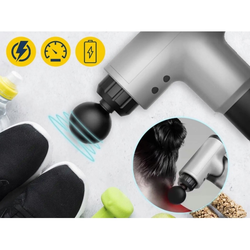 Uppladdningsbar massagepistol 20W/8,4V 1500 mAh