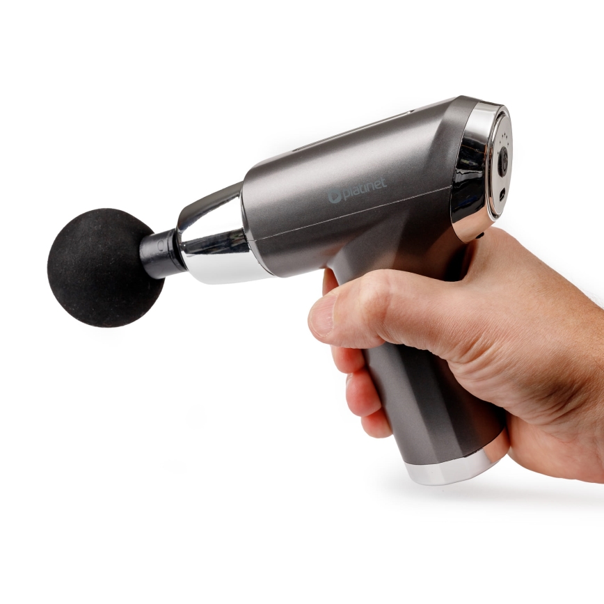 Uppladdningsbar massagespistol med 4 huvuden 25W/5V 1200 mAh