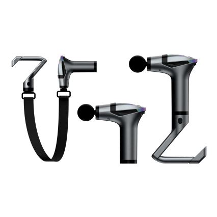 Uppladdningsbar massagespistol med 4 huvuden och strap 25W/5V 1500 mAh
