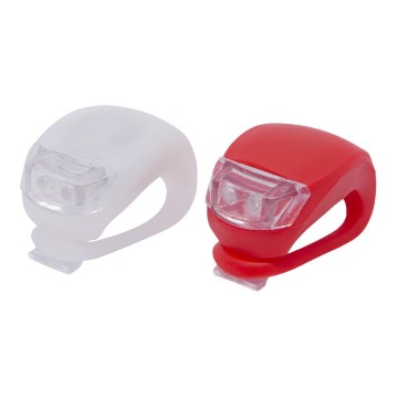 UPPSÄTTNING 2x Belysning na kolo LED/1xCR2032 IP44 röd /vit
