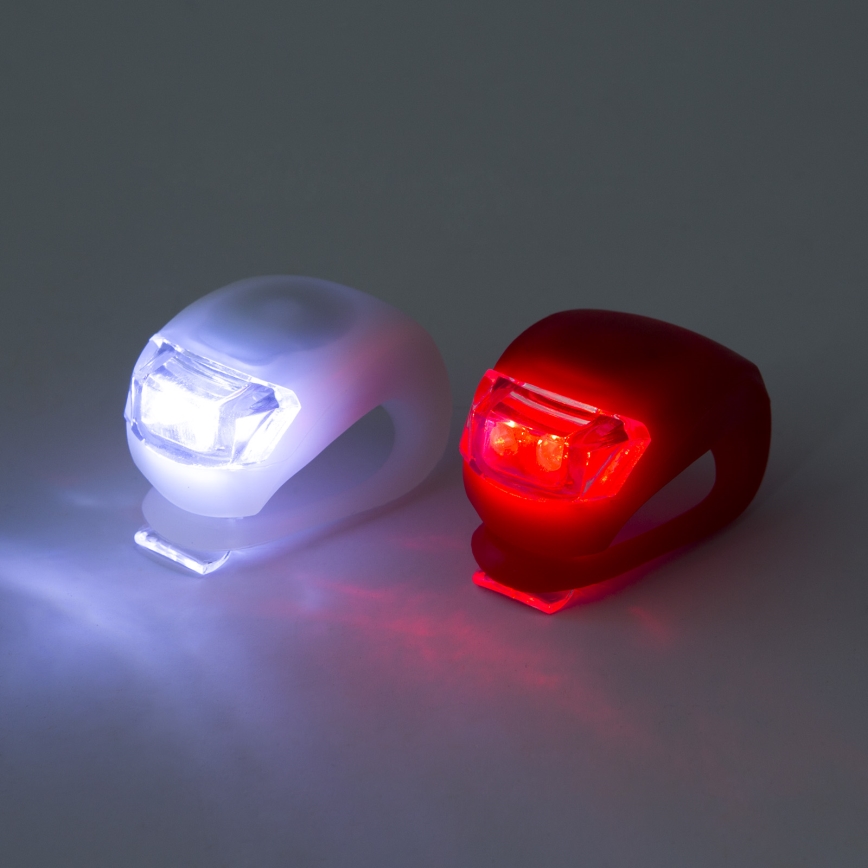 UPPSÄTTNING 2x Belysning na kolo LED/1xCR2032 IP44 röd /vit