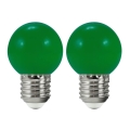 UPPSÄTTNING 2x LED glödlampa  PARTY E27/0,5W/36V grön