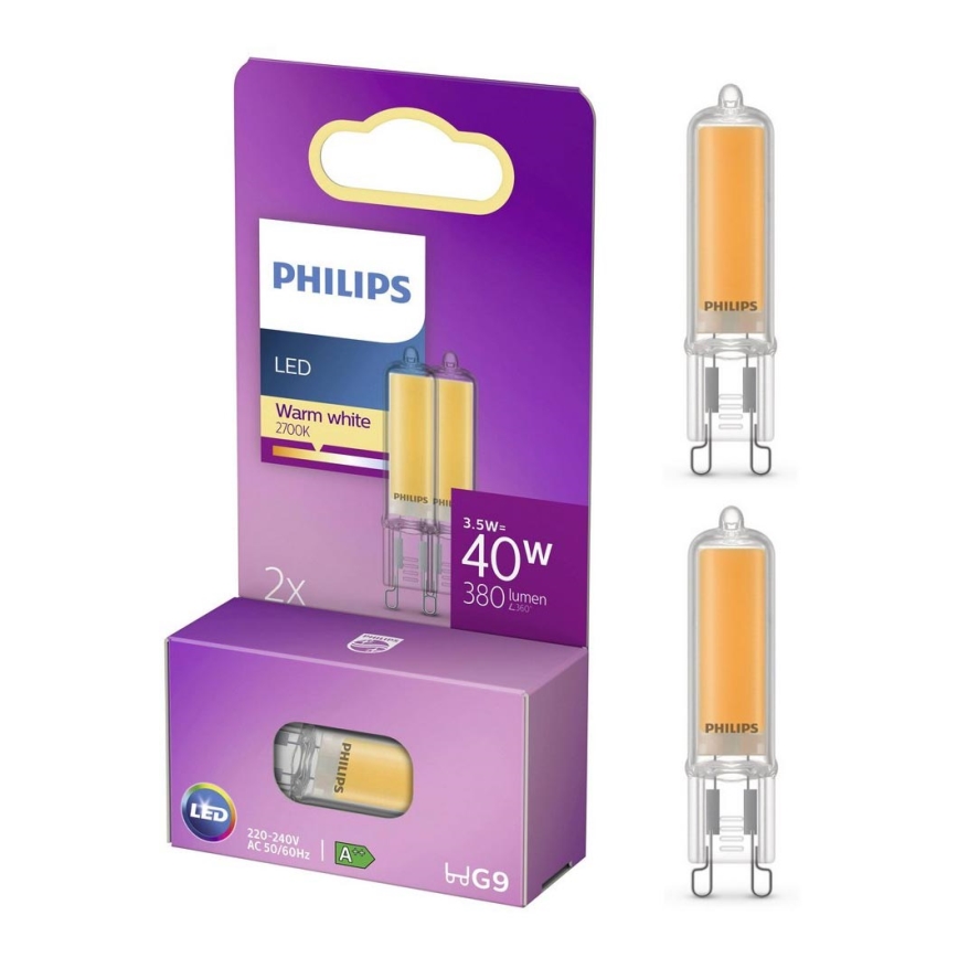 UPPSÄTTNING 2x LED glödlampa  Philips G9/3,5W/230V 2700K