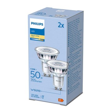 UPPSÄTTNING 2x LED Glödlampa  Philips GU10/4,6W/230V 2700K