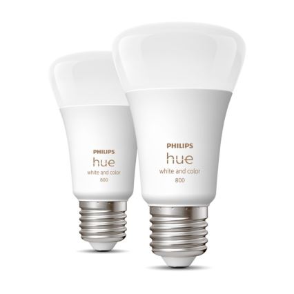 UPPSÄTTNING 2x LED ljusreglerad glödlampa  Philips Hue White And Color Ambiance A60 E27/6,5W/230V 2000-6500K