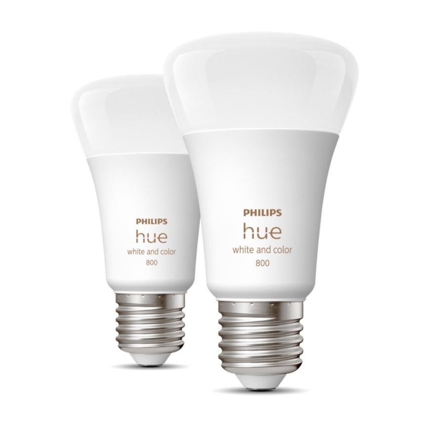 UPPSÄTTNING 2x LED ljusreglerad glödlampa  Philips Hue White And Color Ambiance A60 E27/6,5W/230V 2000-6500K