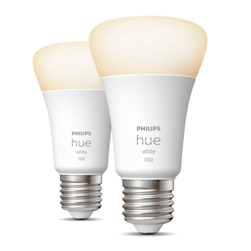 UPPSÄTTNING 2x LED ljusreglerad glödlampa  Philips Hue WHITE E27/9,5W/230V 2700K