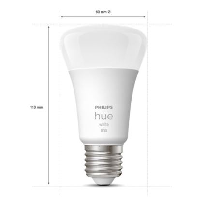 UPPSÄTTNING 2x LED ljusreglerad glödlampa  Philips Hue WHITE E27/9,5W/230V 2700K