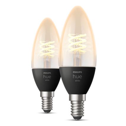 UPPSÄTTNING 2x LED ljusreglerad glödlampa  Philips Hue WHITE FILAMENT E14/4,5W/230V 2100K