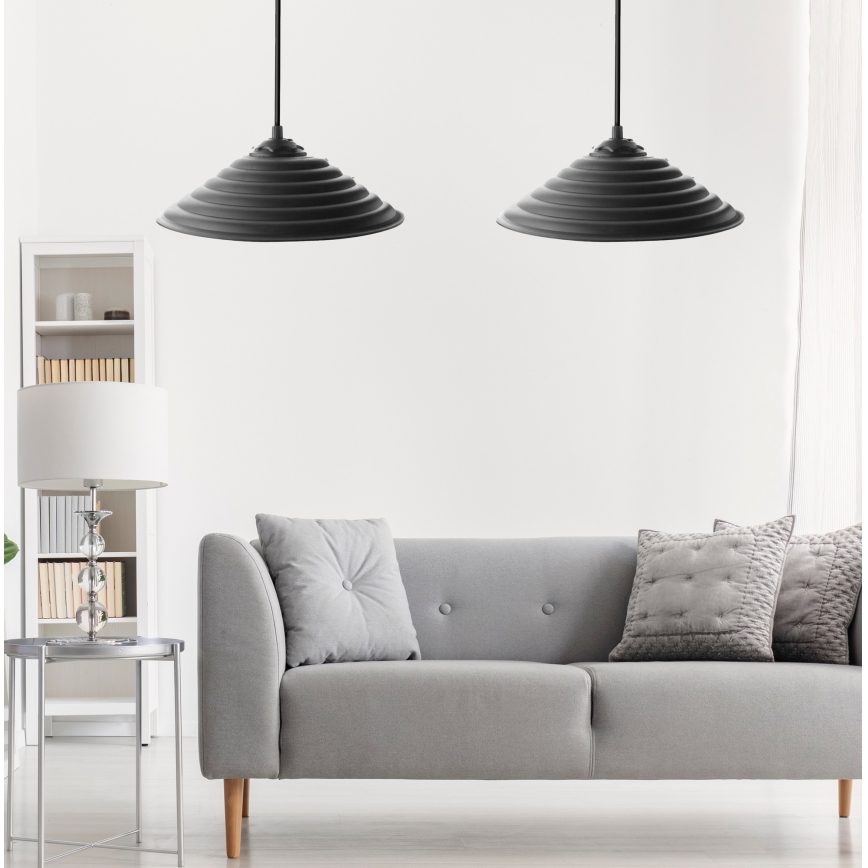 UPPSÄTTNING 2x Takkkrona på ett snöre  UFO 1xE27/60W/230V