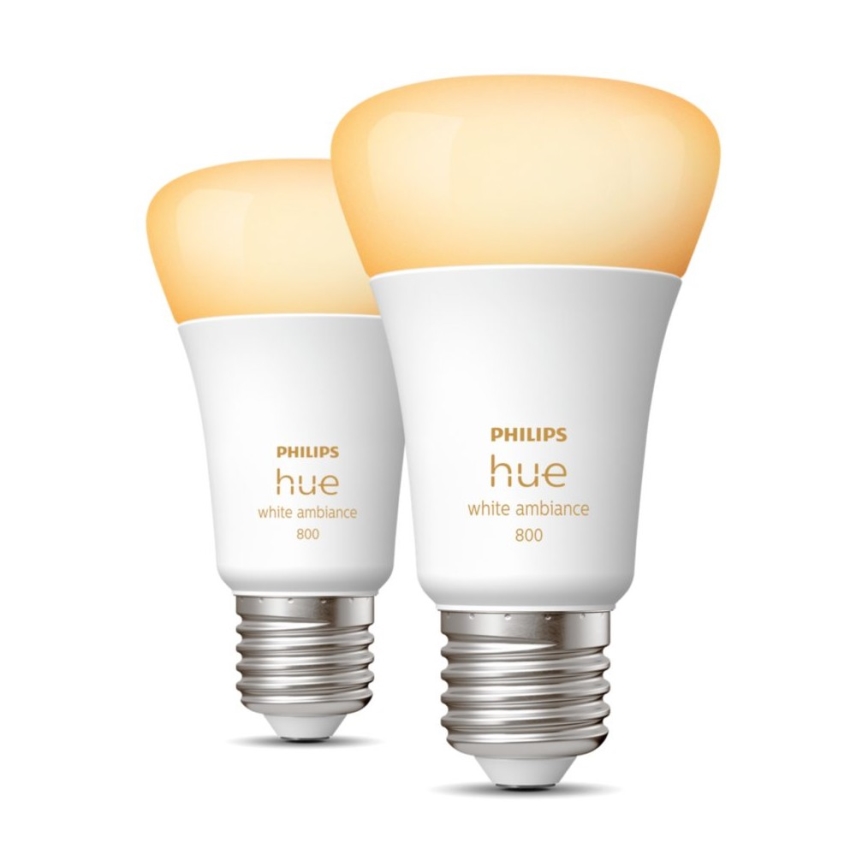 UPPSÄTTNING 2xLED ljusreglerad glödlampa  Philips Hue WHITE AMBIANCE E27/6W/230V 2200-6500K