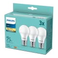 UPPSÄTTNING 3x LED glödlampa  Philips A60 E27/10W/230V 2700K