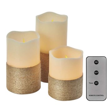UPPSÄTTNING 3x LED juldekoration  3xLED/3x3AAA + fjärrkontroll 