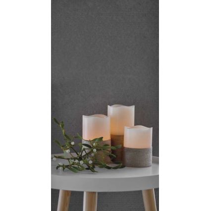 UPPSÄTTNING 3x LED juldekoration  3xLED/3x3AAA + fjärrkontroll 