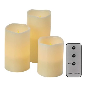 UPPSÄTTNING 3x LED juldekoration  3xLED/3x3AAA + fjärrkontroll 