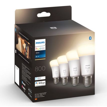 UPPSÄTTNING 4x LED ljusreglerad glödlampa  Philips Hue WHITE A60 E27/9W/230V 2700K