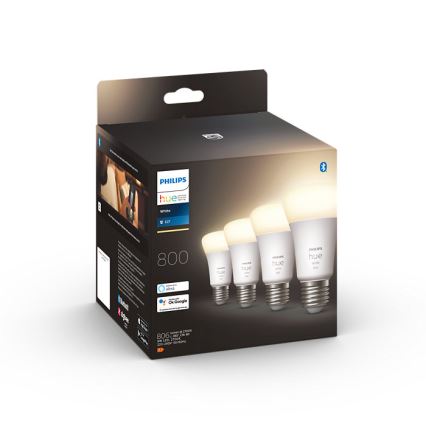 UPPSÄTTNING 4x LED ljusreglerad glödlampa  Philips Hue WHITE A60 E27/9W/230V 2700K