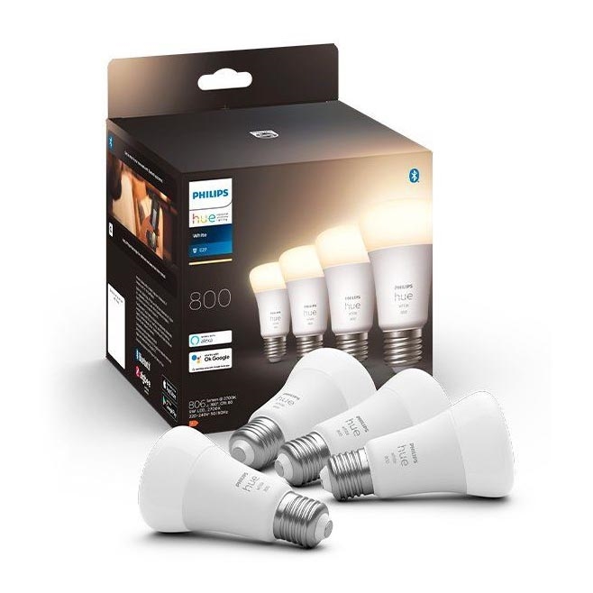 UPPSÄTTNING 4x LED ljusreglerad glödlampa  Philips Hue WHITE A60 E27/9W/230V 2700K