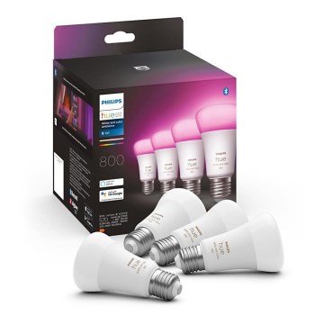 UPPSÄTTNING 4x LED ljusreglerad glödlampa  Philips Hue White And Color Ambiance E27/6,5W/230V 2000-6500K