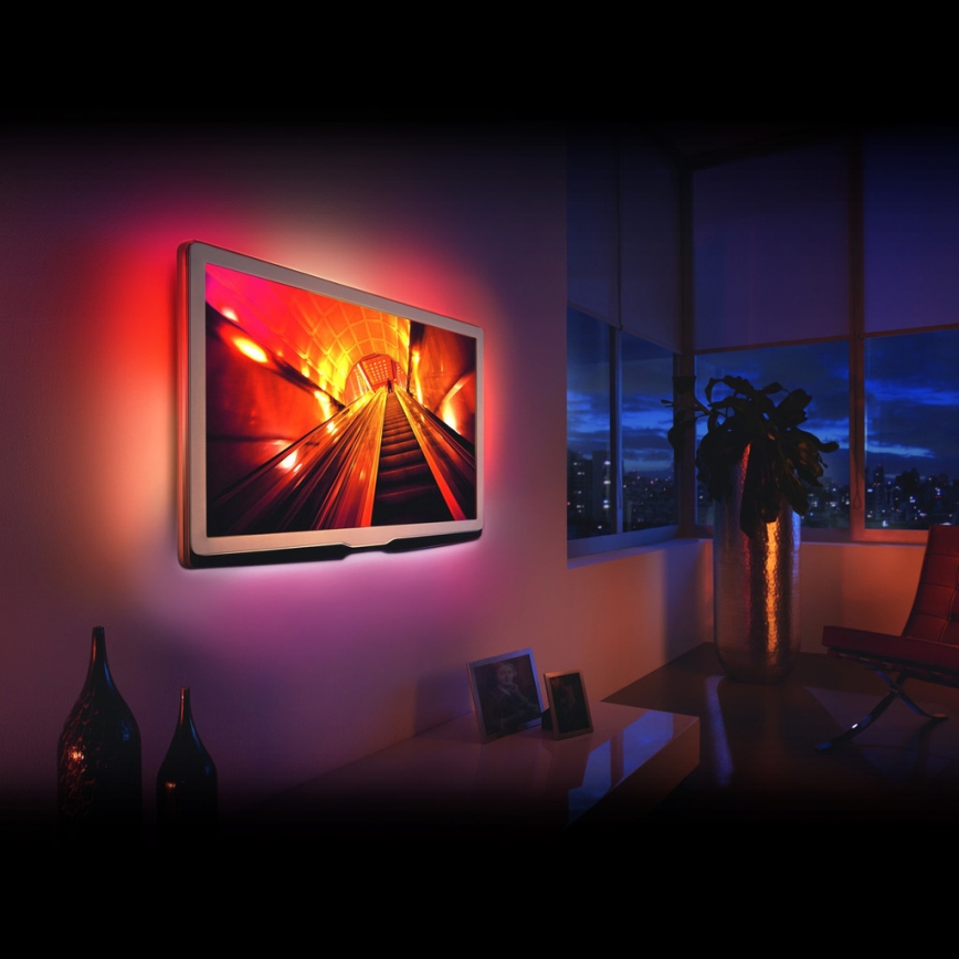 UPPSÄTTNING 4x LED RGB ljusreglerad  ljusslinga 2x37cm 2x70cm LED/2,66/5,04W/5V IP65 + fjärrkontroll