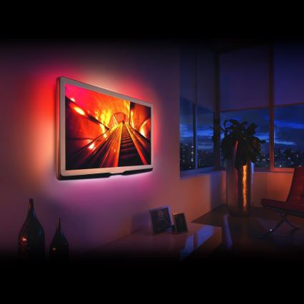UPPSÄTTNING 4x LED RGB ljusreglerad  ljusslinga 2x45cm 2x80cm LED/3,24/5,76W/5V IP65 + fjärrkontroll