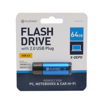 USB Flashminne 64GB blå
