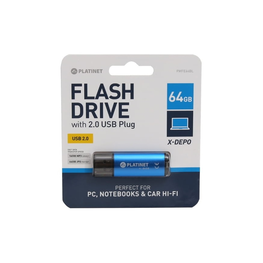 USB Flashminne 64GB blå