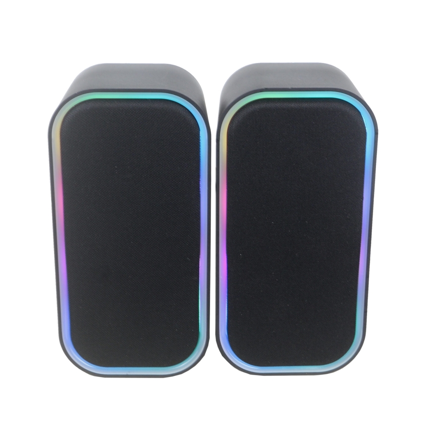 USB Högtalare med RGB bakgrundsbelyst 2x3W/5V svart
