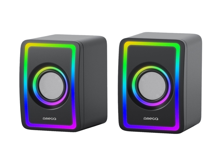 USB Högtalare med RGB bakgrundsbelyst 2x3W/5V svart