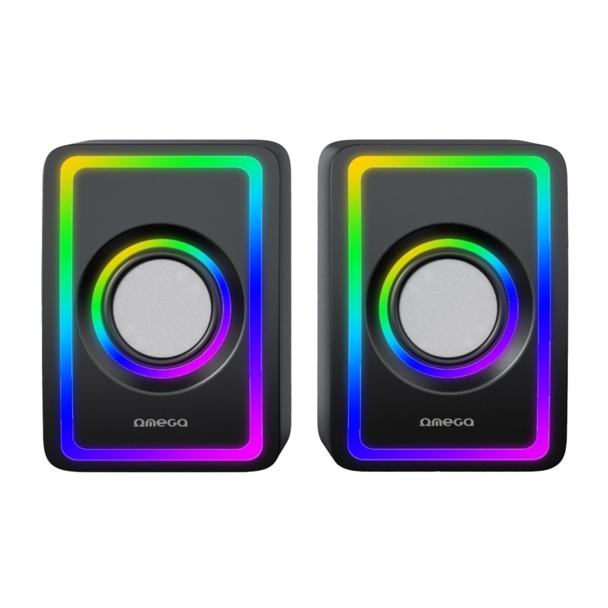 USB Högtalare med RGB bakgrundsbelyst 2x3W/5V svart
