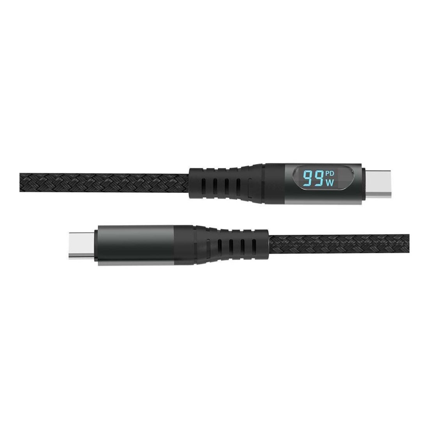 USB-kabel TYPE C connector LED display 1m