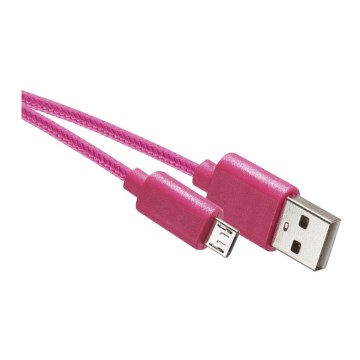 USB-kabel USB 2.0 kontakt/USB-B micro kontakt rosa
