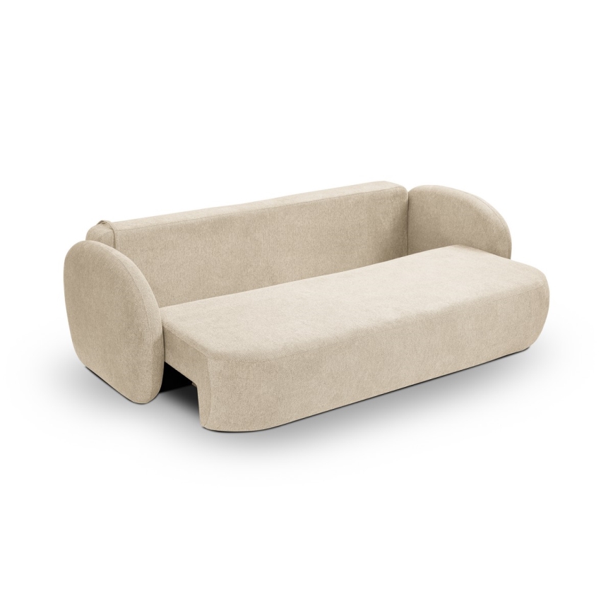 Utdragbar 3-sits bäddsoffa OLBIA, beige
