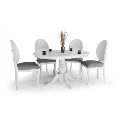 Utdragbart matbord WILLIAM 75x124 cm vitt