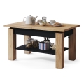 Utdragbart soffbord/matbord med hylla ADONIS ek craft/svart