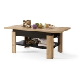 Utdragbart soffbord/matbord med lyftbar bordsskiva ROY ek craft/svart