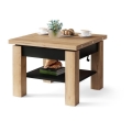 Utdragbart soffbord/matbord med lyftskiva CALEB ek craft/svart