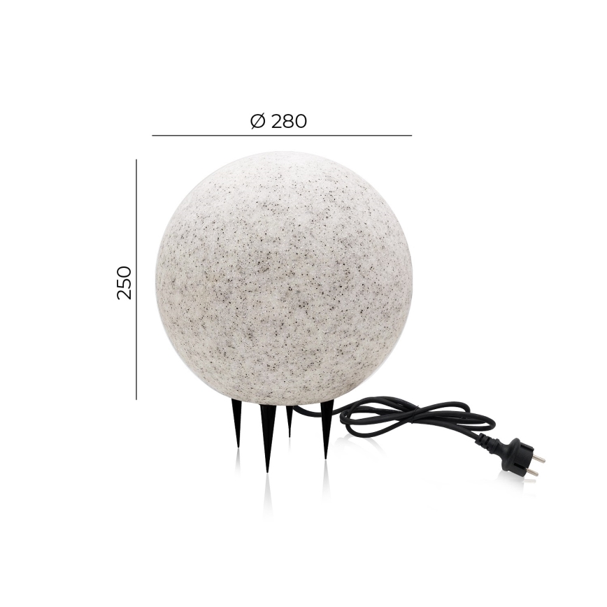 Utomhus dekorativ belysning GARDEN BALL 1xE27/40W/230V IP65 d. 28 cm