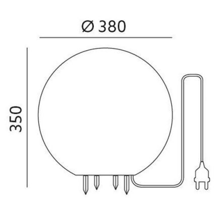Utomhus dekorativ belysning GARDEN BALL 1xE27/40W/230V IP65 d. 38 cm