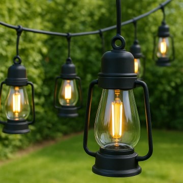 Utomhus Dekorativ slinga KRANS 10xLED 10m IP44 varm vit