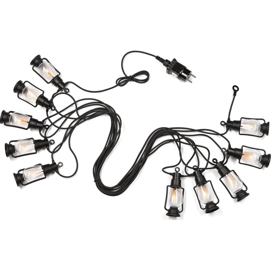 Utomhus Dekorativ slinga KRANS 10xLED 10m IP44 varm vit