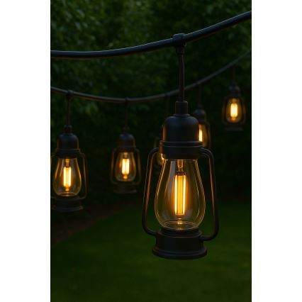 Utomhus Dekorativ slinga KRANS 10xLED 10m IP44 varm vit